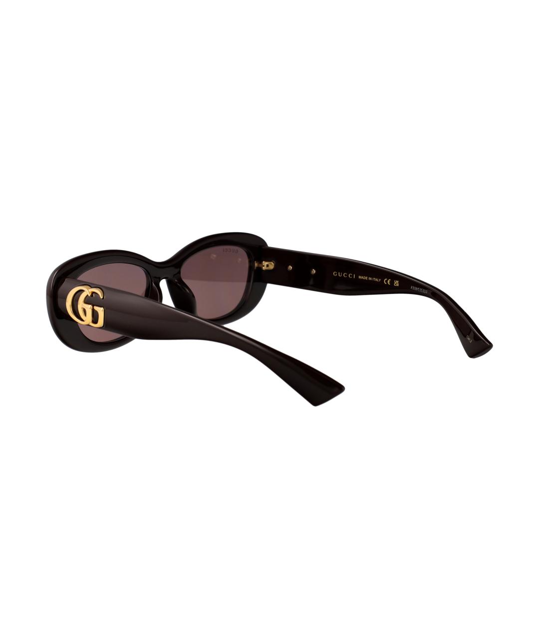 GUCCI Коричневые пластиковые солнцезащитные очки, фото 4