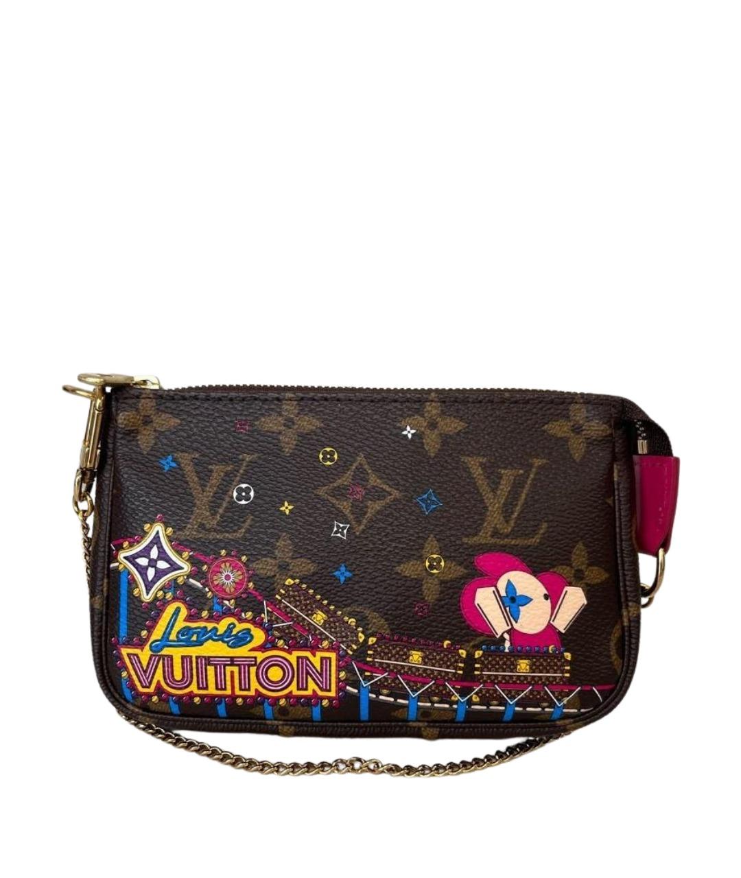 LOUIS VUITTON Коричневая кожаная сумка с короткими ручками, фото 1