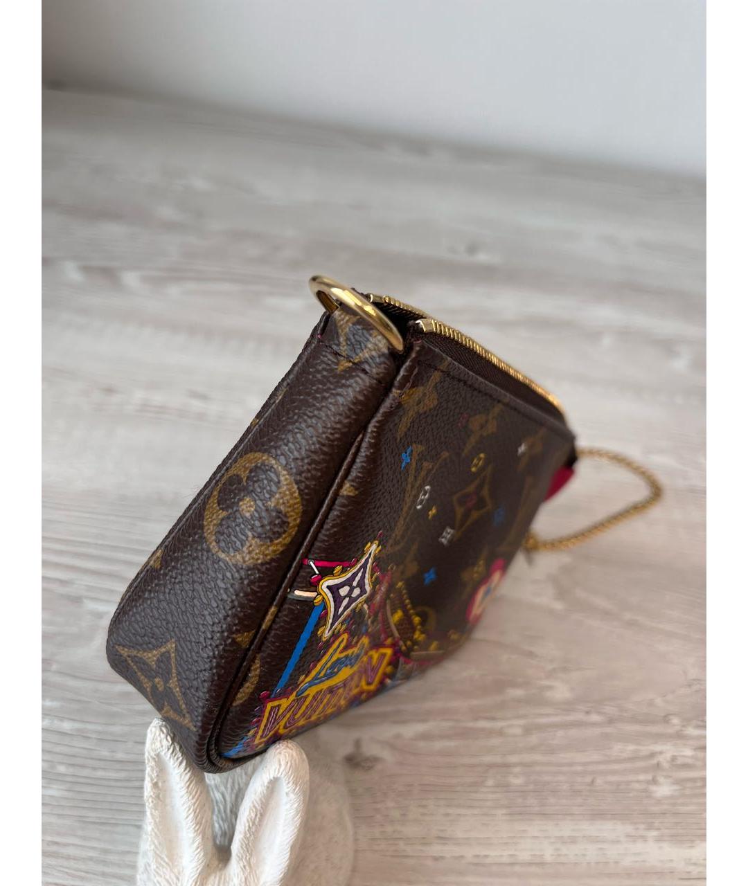 LOUIS VUITTON Коричневая кожаная сумка с короткими ручками, фото 5