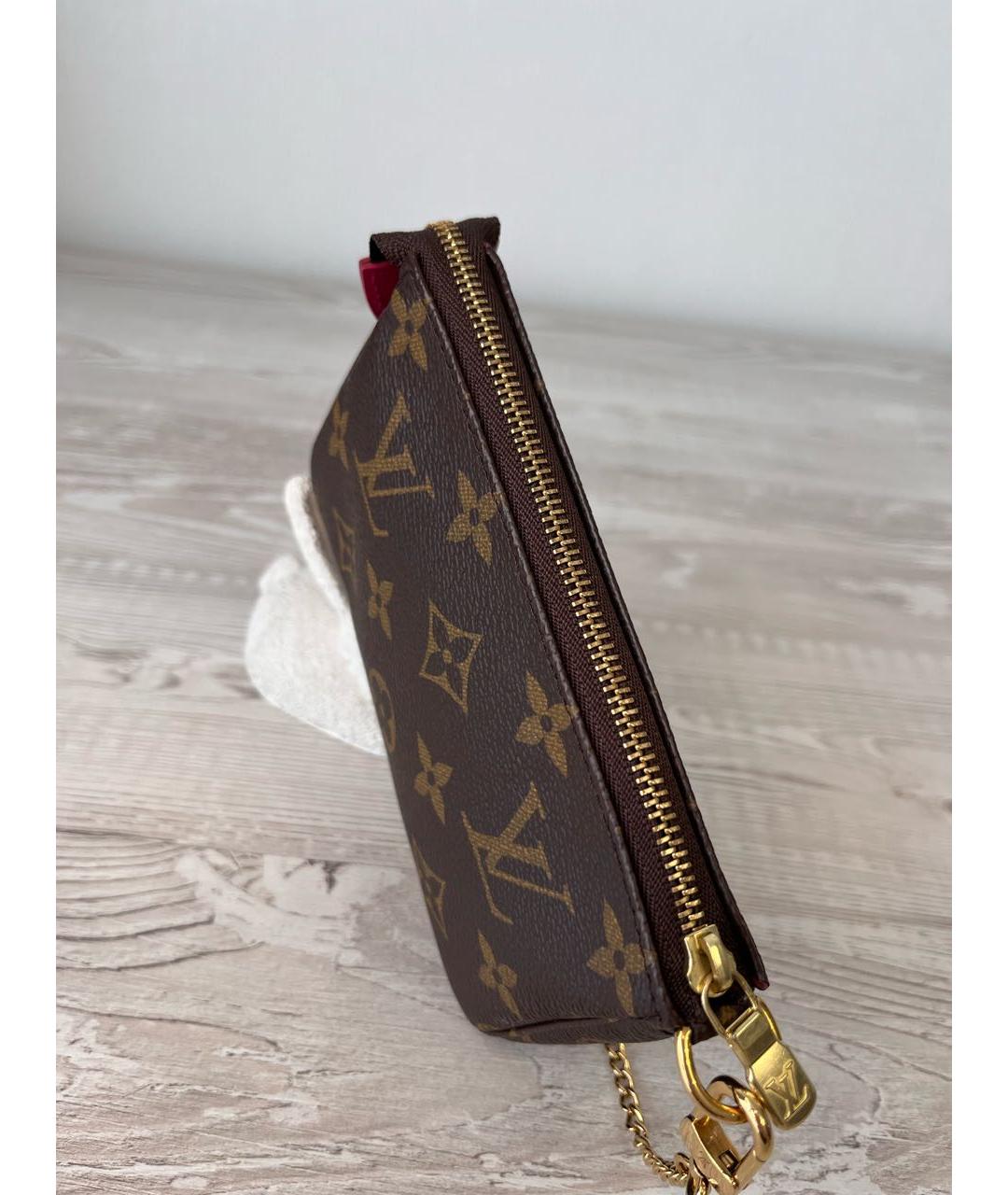 LOUIS VUITTON Коричневая кожаная сумка с короткими ручками, фото 7