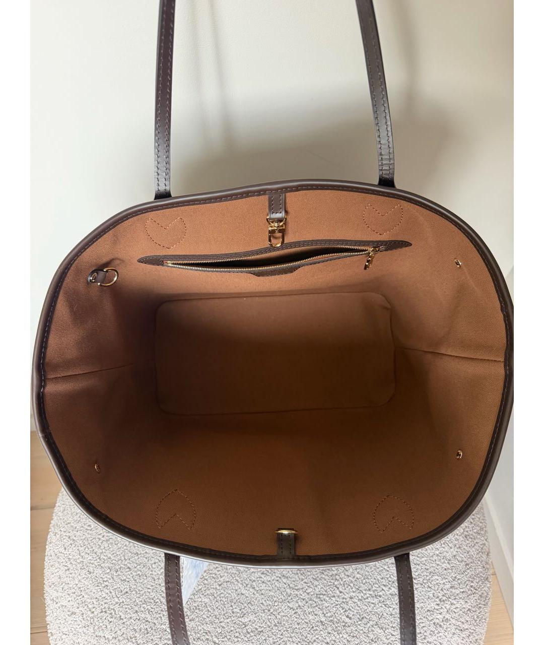 LOUIS VUITTON Коричневая кожаная сумка тоут, фото 5