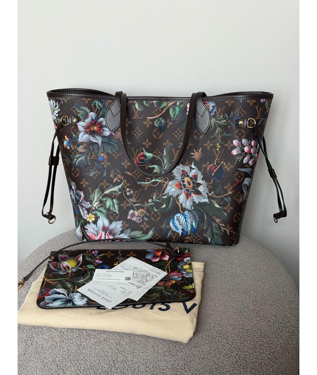 LOUIS VUITTON Коричневая кожаная сумка тоут, фото 4