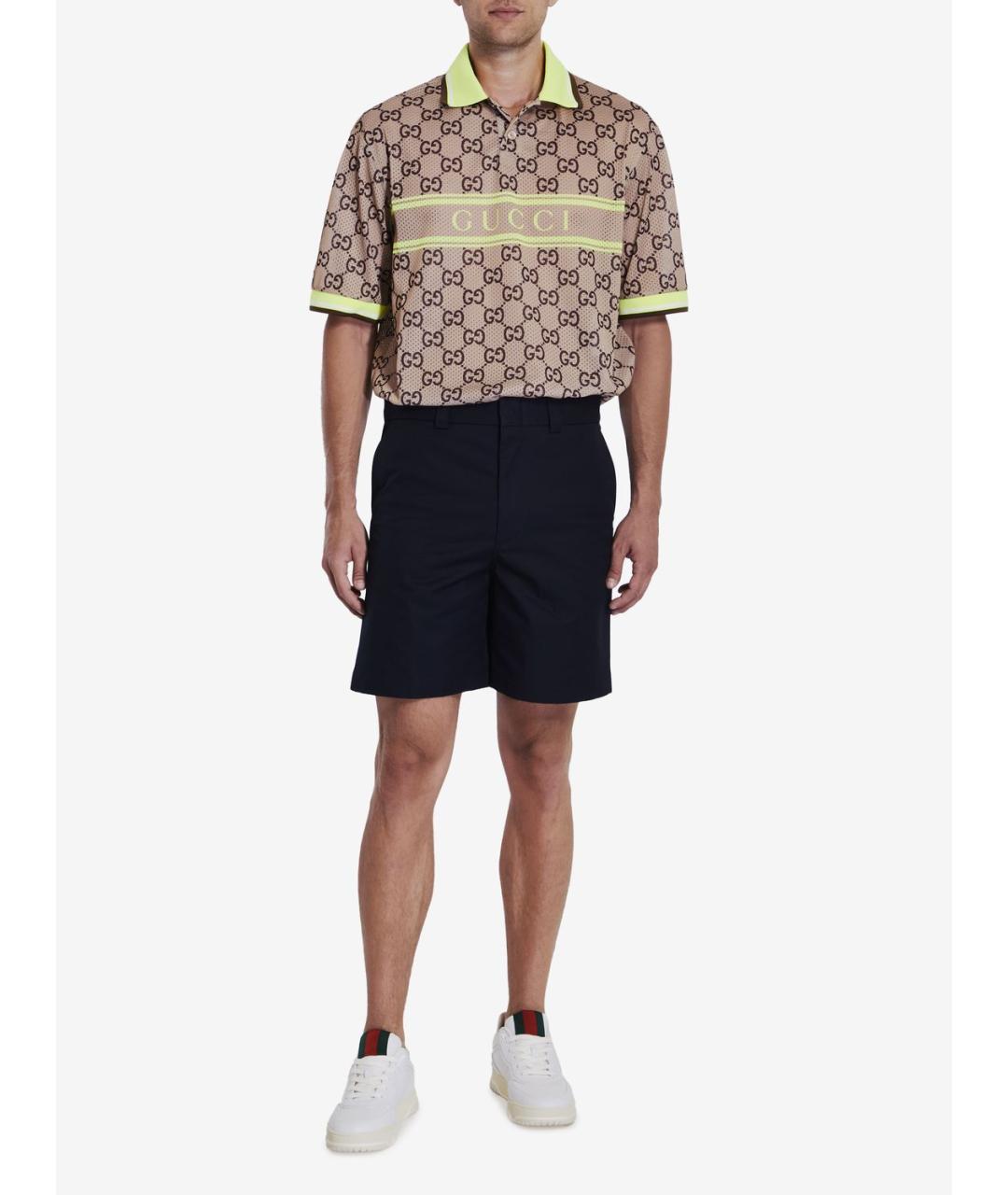 GUCCI Синие хлопковые шорты, фото 2