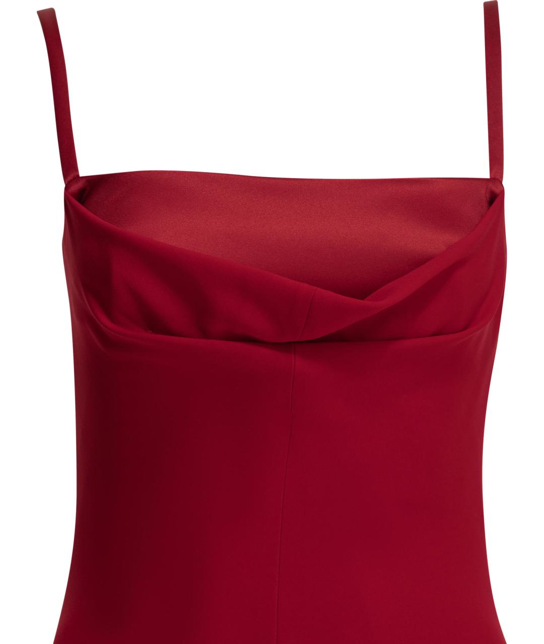 MAX MARA Красное ацетатное повседневное платье, фото 3