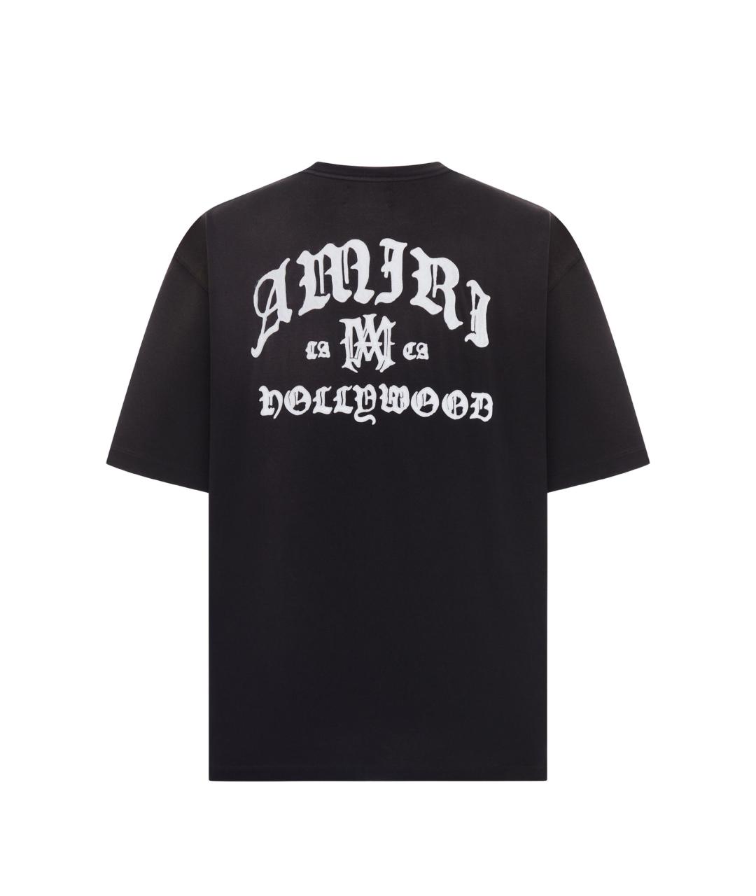 AMIRI Черная хлопковая футболка, фото 2