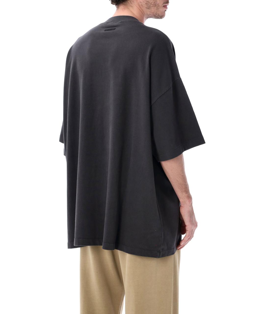 FEAR OF GOD ESSENTIALS Черная хлопковая футболка, фото 2