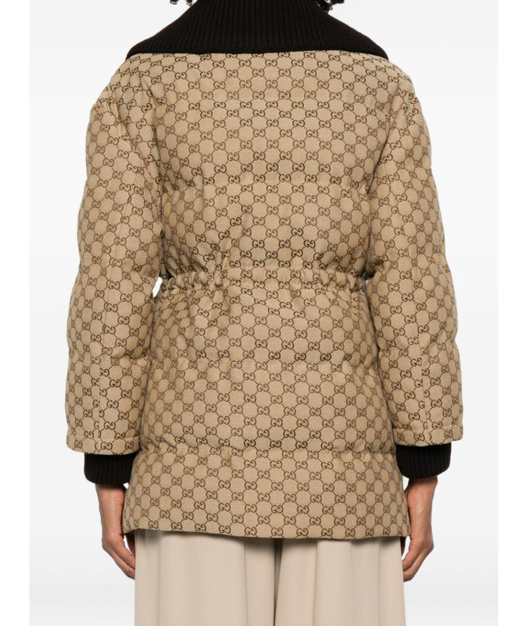 GUCCI Бежевый полиэстеровый пуховик, фото 4