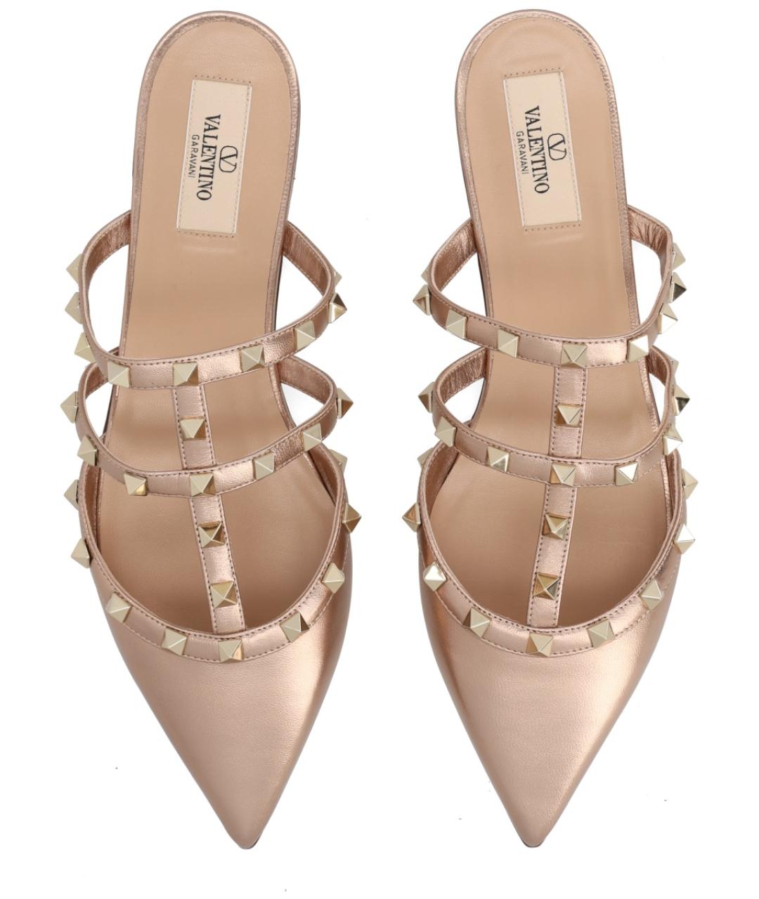 VALENTINO Розовые кожаные мюли, фото 5