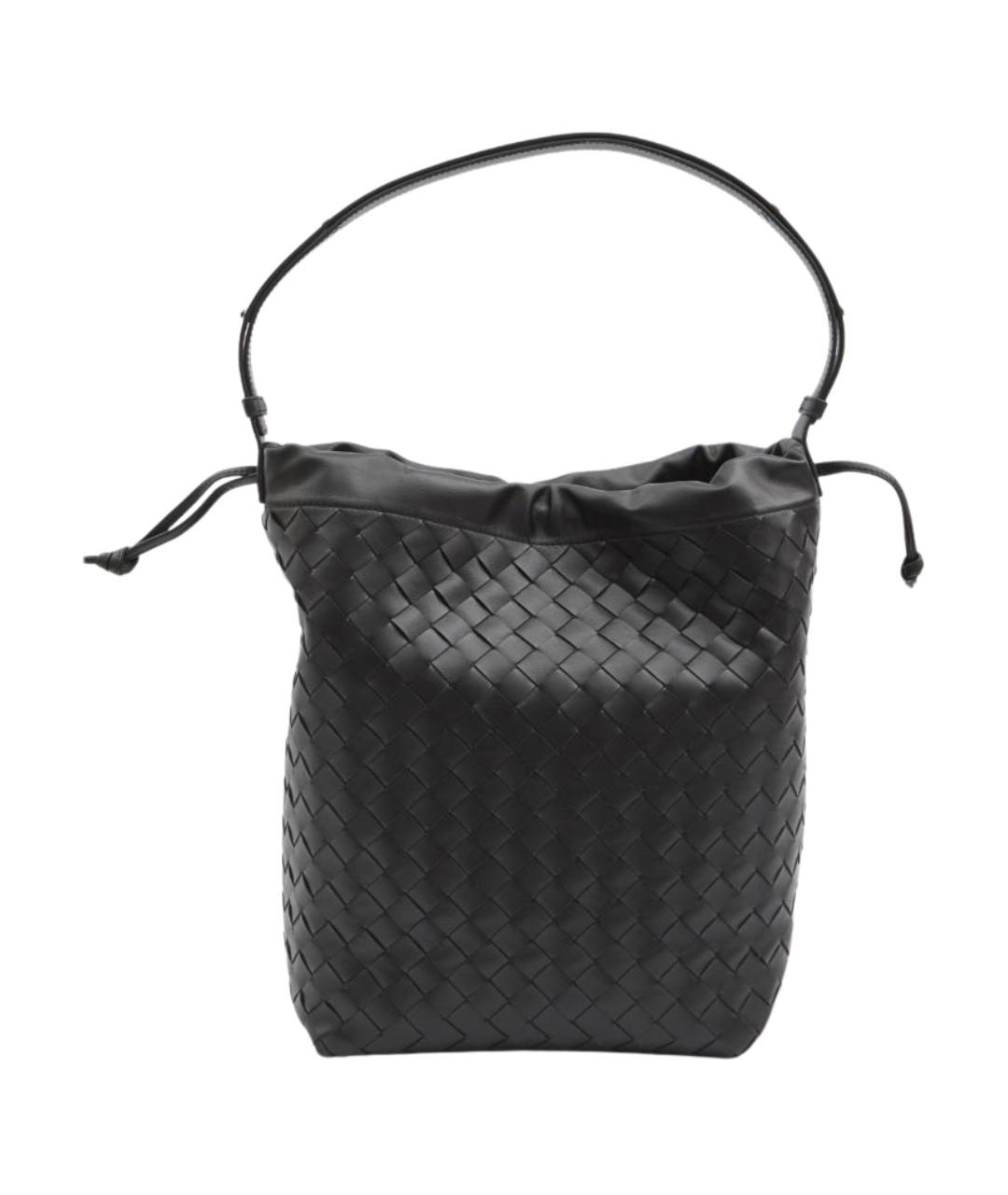 BOTTEGA VENETA Черная кожаная сумка на плечо, фото 1