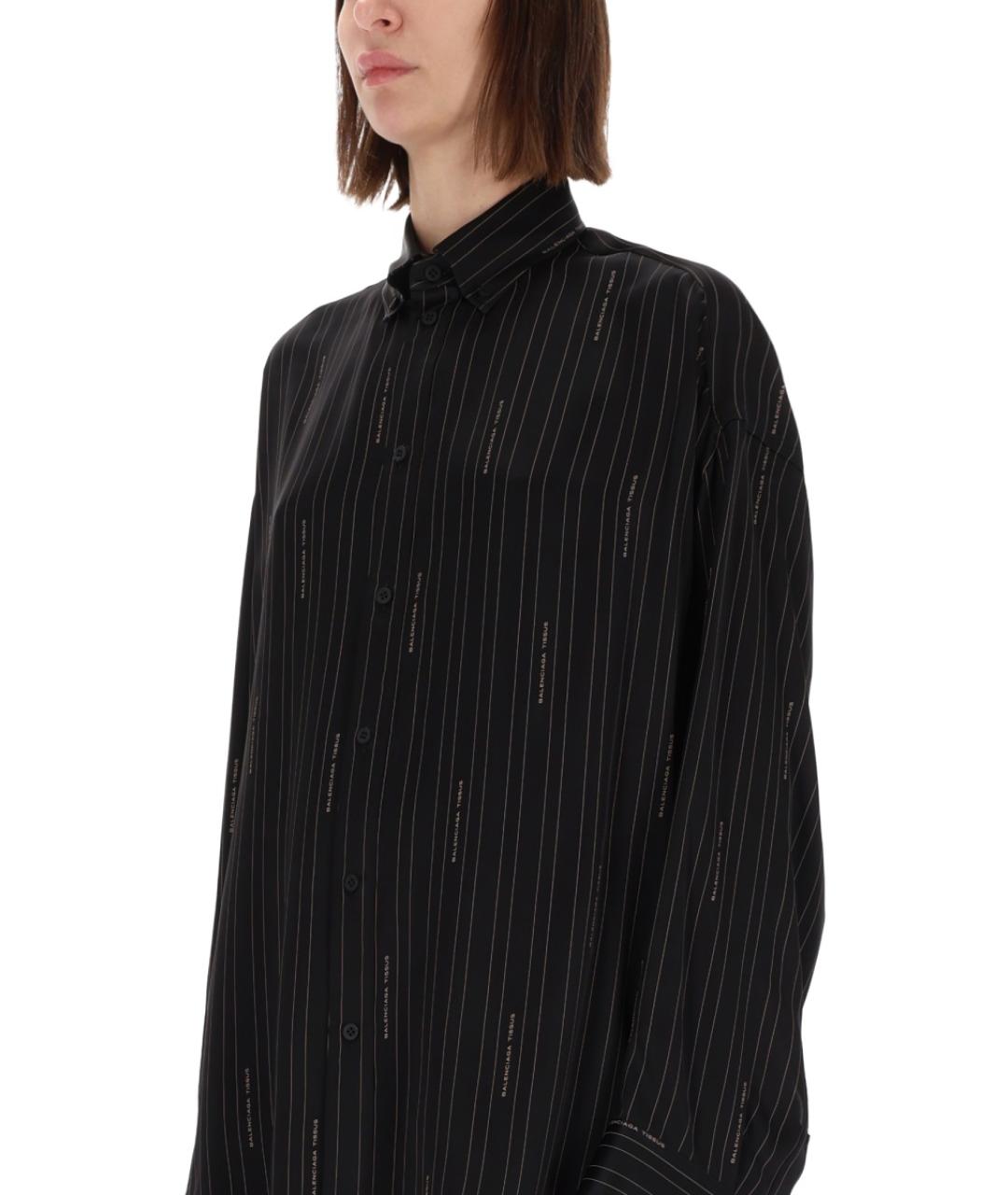 BALENCIAGA Черная вискозная рубашка, фото 4