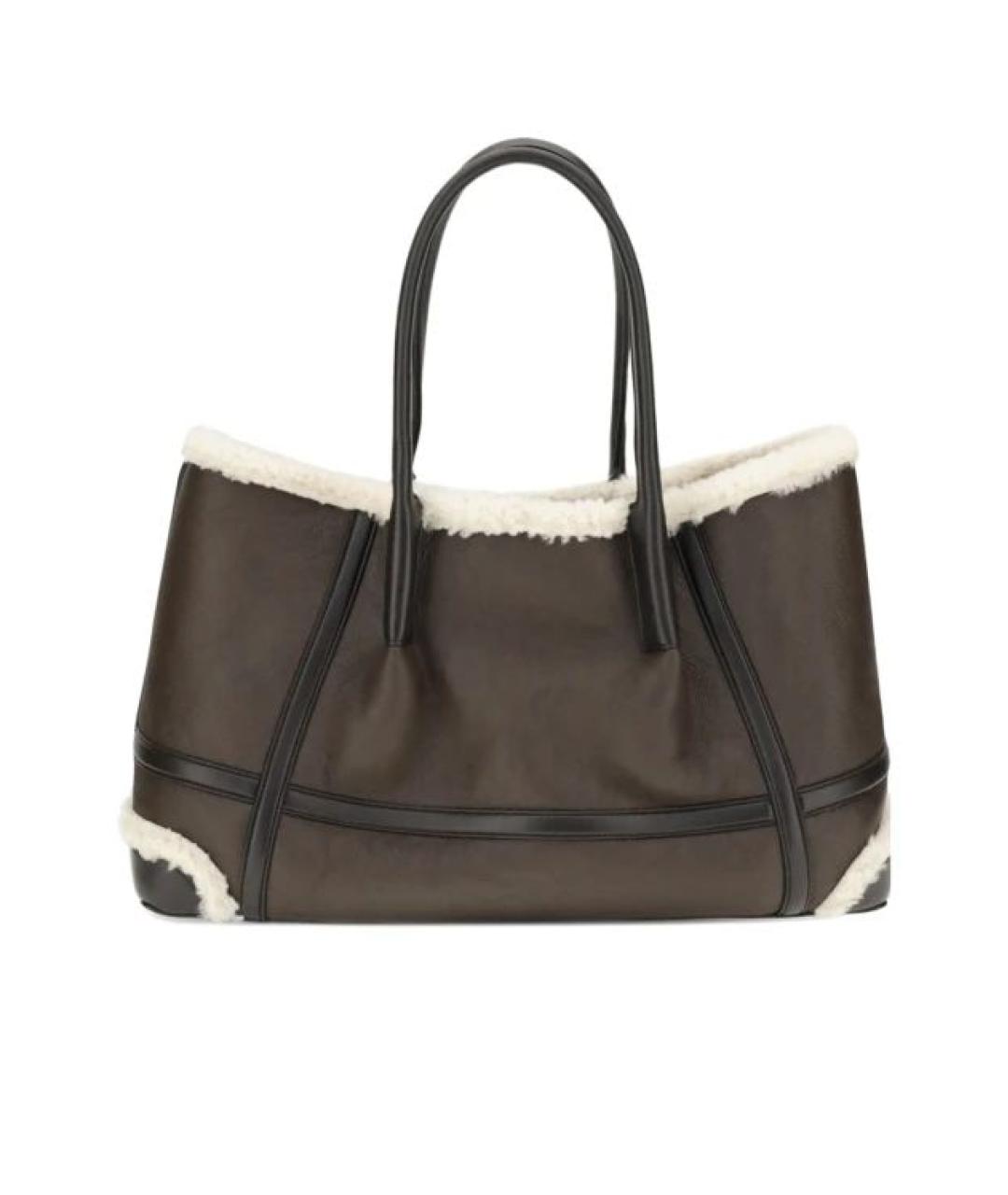 BOTTEGA VENETA Коричневая меховая сумка тоут, фото 1