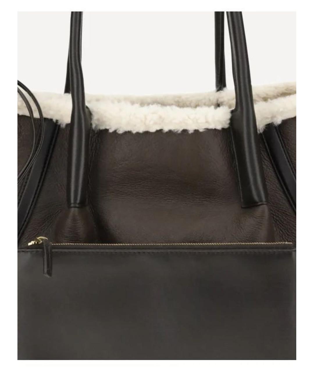 BOTTEGA VENETA Коричневая меховая сумка тоут, фото 3