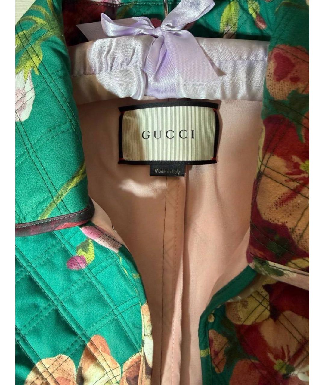 GUCCI Зеленые хлопковое пальто, фото 4