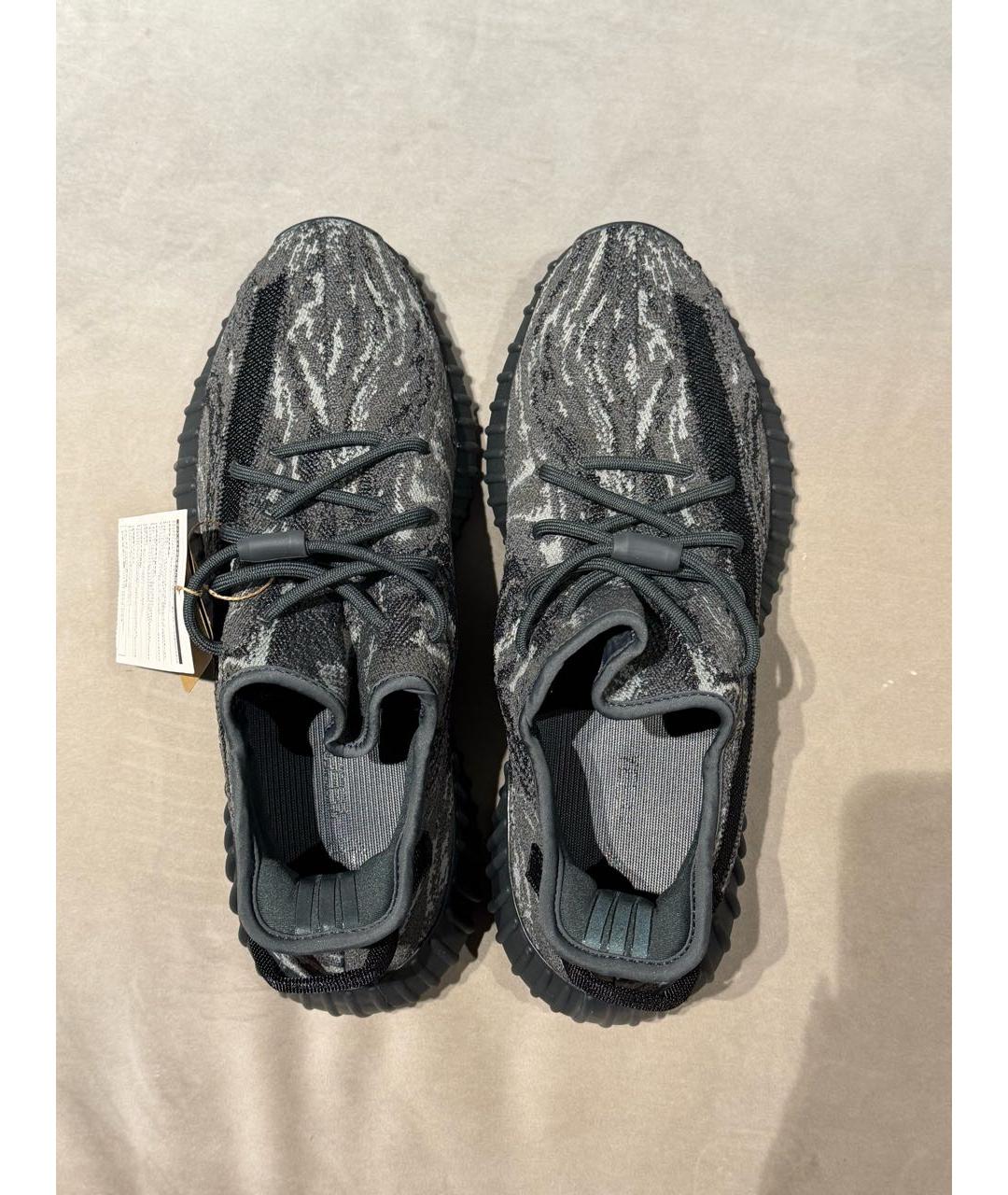 ADIDAS YEEZY Антрацитовые текстильные низкие кроссовки / кеды, фото 3