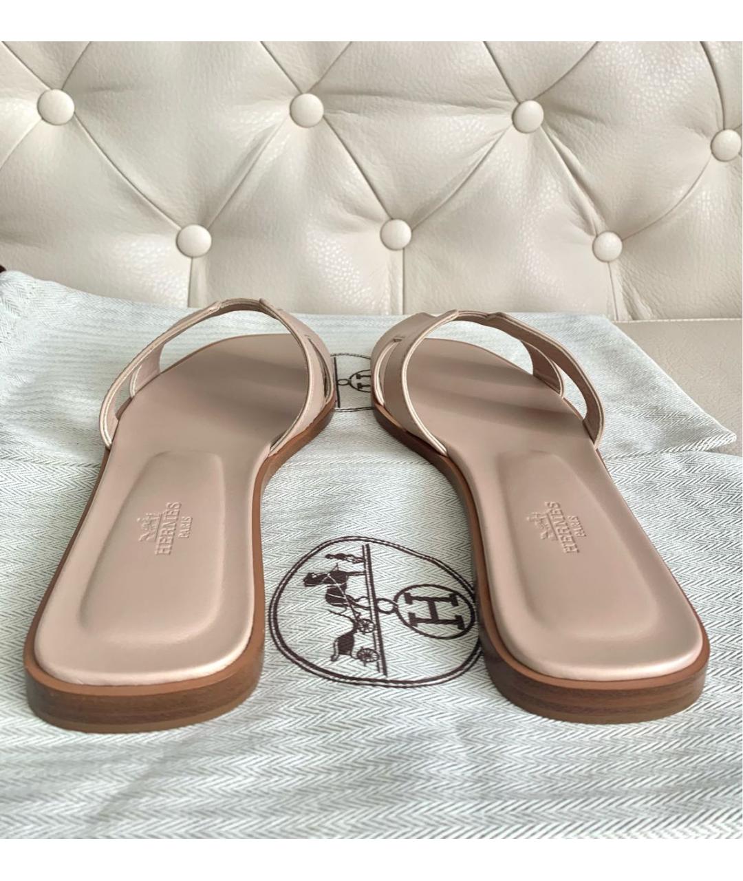 HERMES Кожаные шлепанцы, фото 5