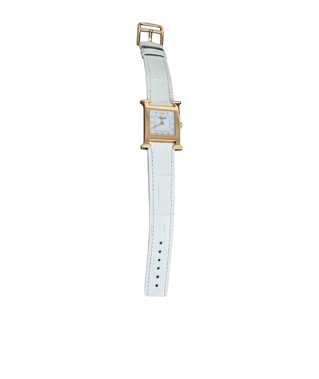 HERMES Белые часы из розового золота, фото 1