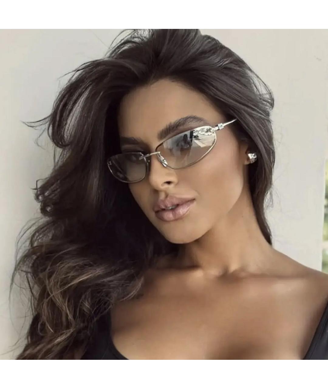 MIU MIU Серебряные металлические солнцезащитные очки, фото 6