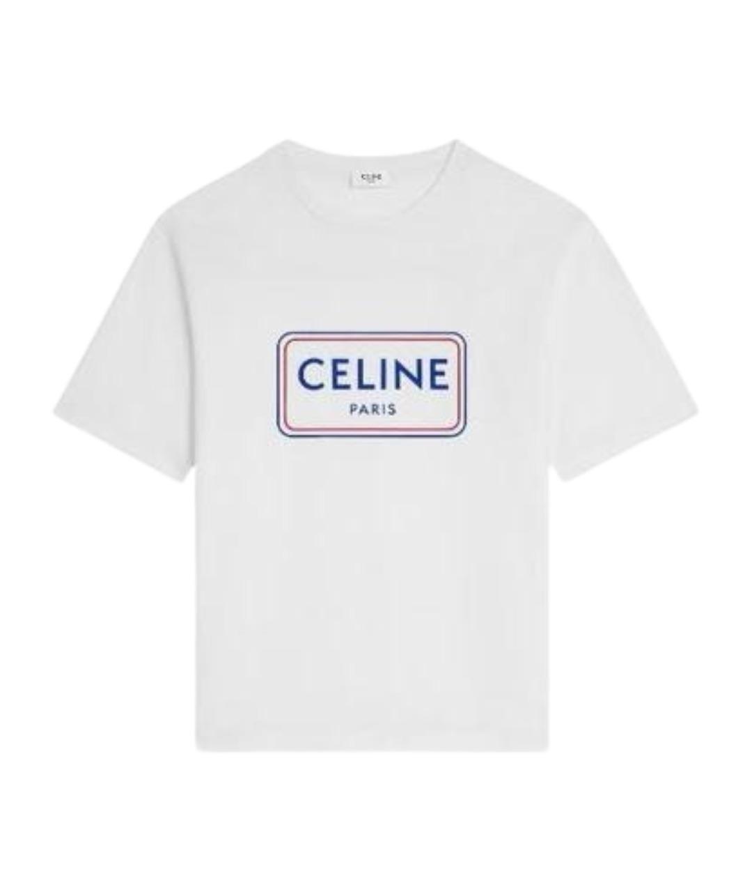 CELINE Белая хлопковая футболка, фото 1