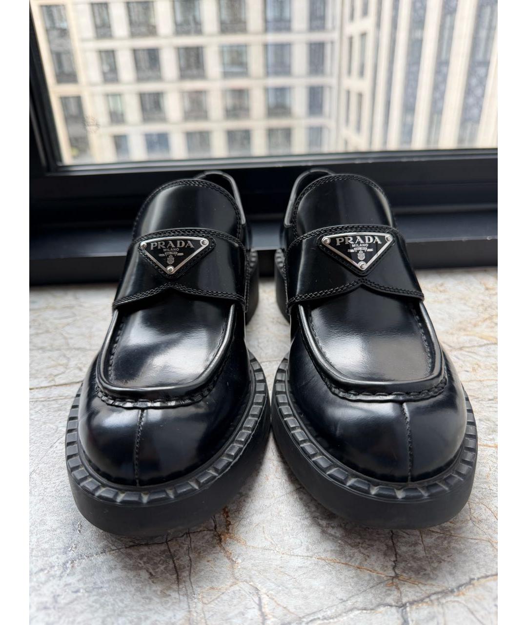 PRADA Черные кожаные лоферы, фото 2