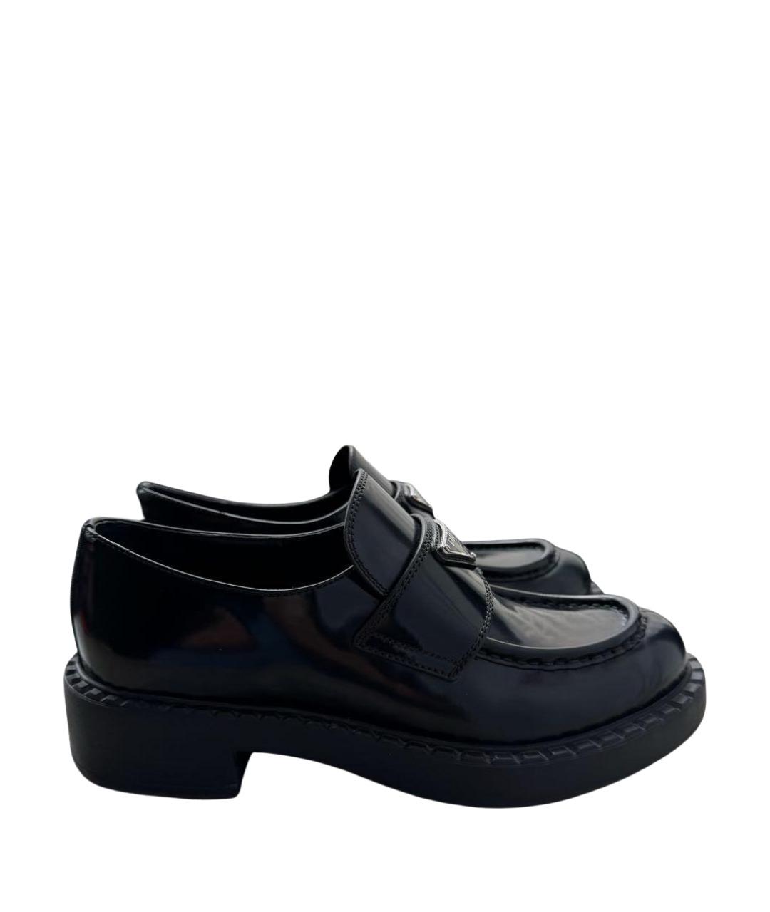 PRADA Черные кожаные лоферы, фото 1