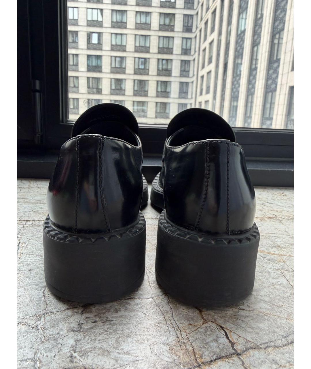 PRADA Черные кожаные лоферы, фото 4