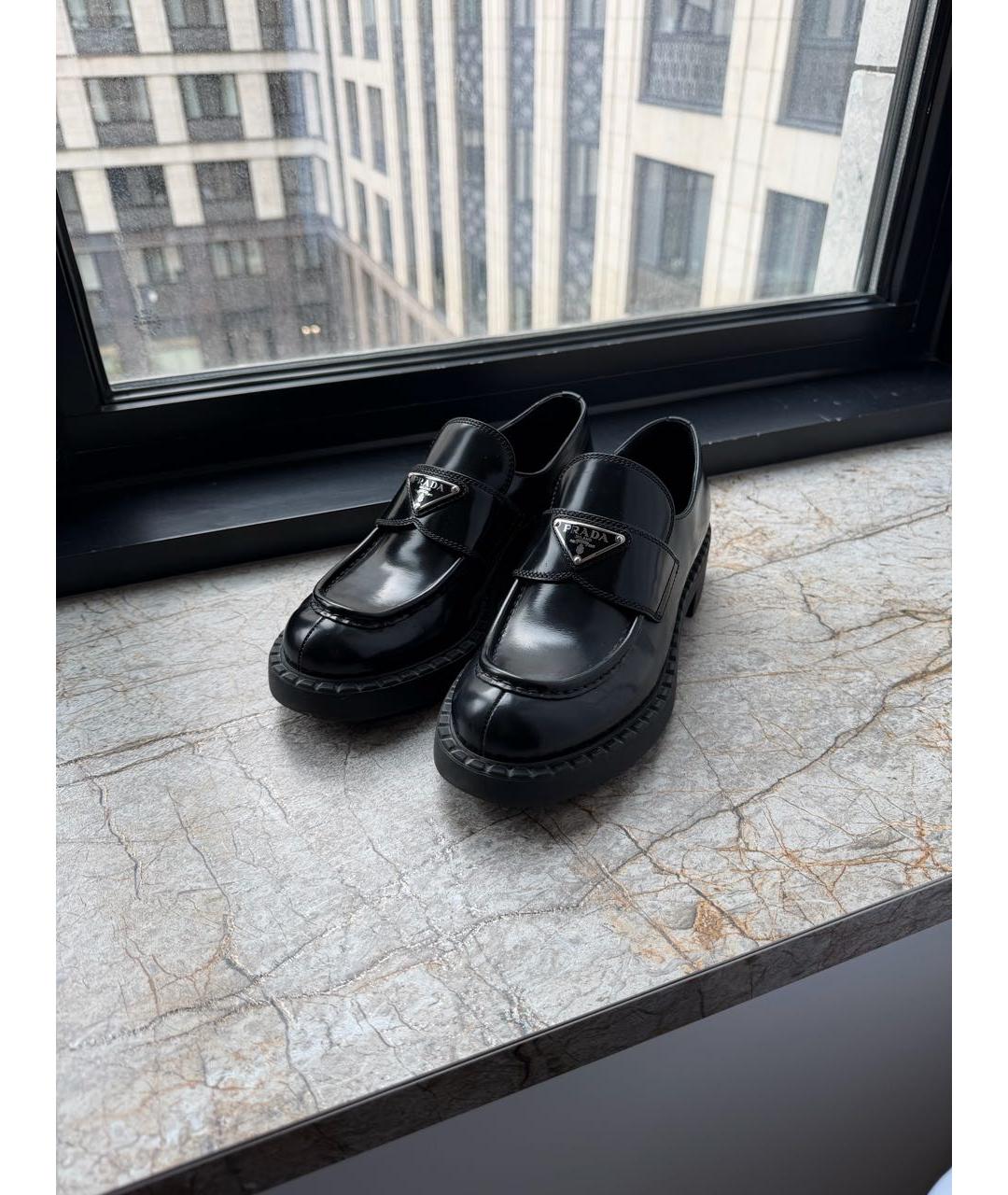 PRADA Черные кожаные лоферы, фото 7