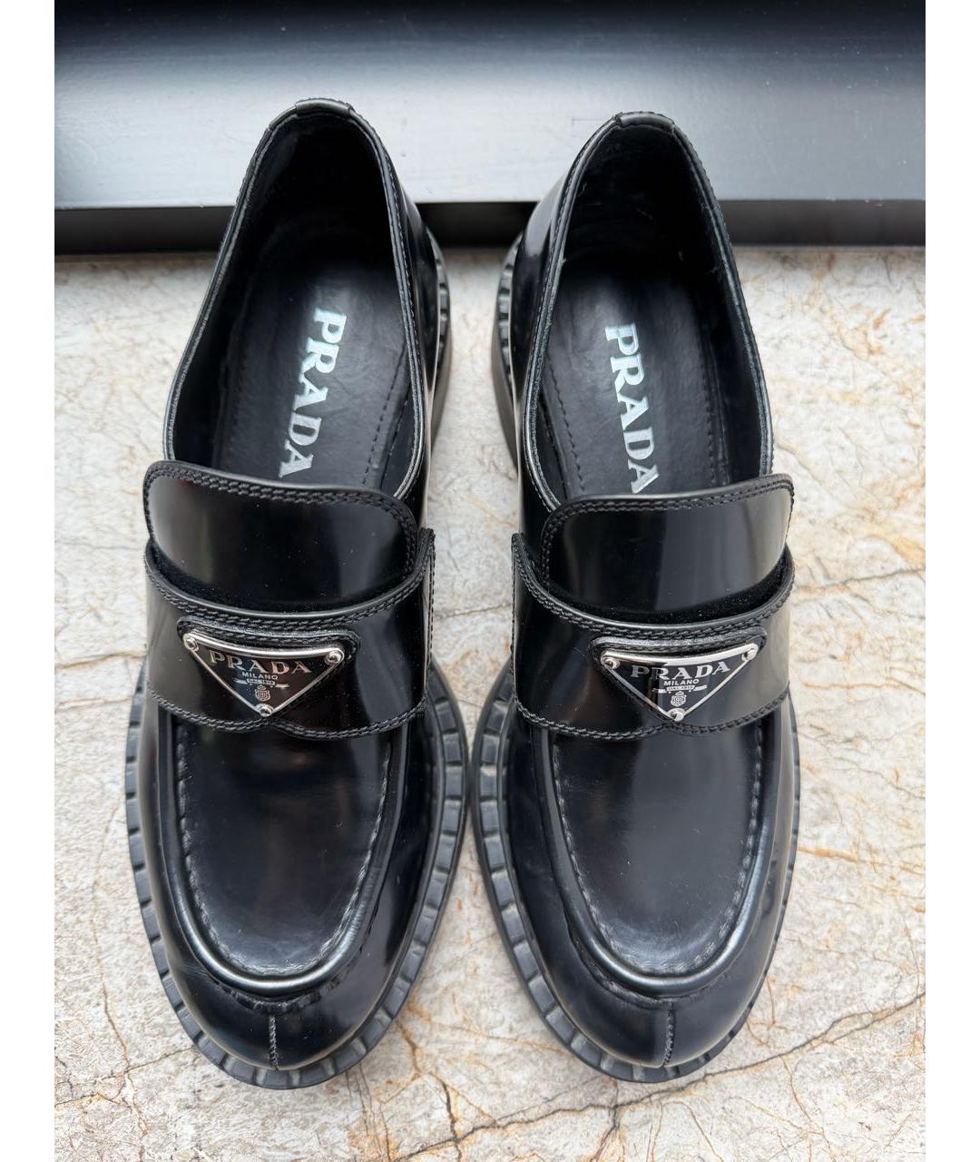 PRADA Черные кожаные лоферы, фото 3