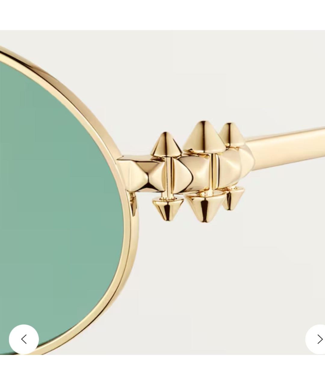 CARTIER Золотые металлические солнцезащитные очки, фото 2