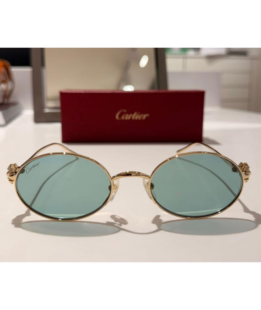 CARTIER Золотые металлические солнцезащитные очки, фото 3
