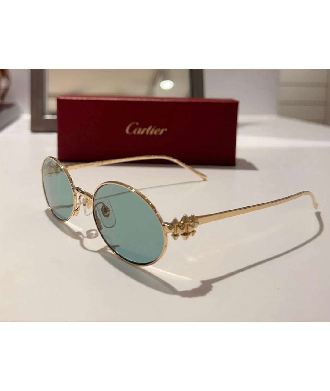 CARTIER Золотые металлические солнцезащитные очки, фото 4