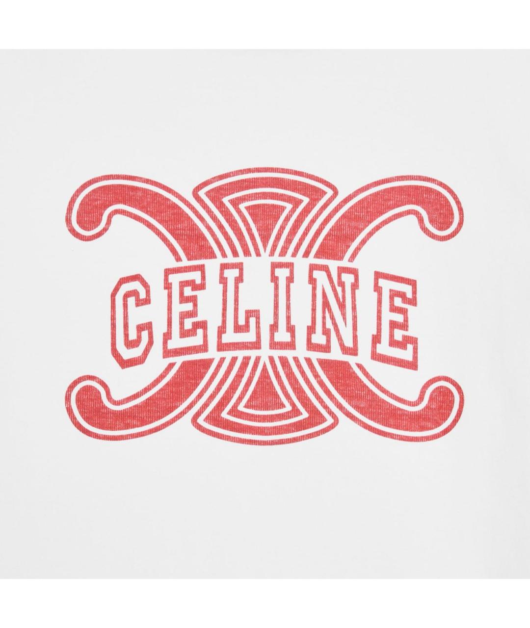 CELINE Белая хлопковая футболка, фото 4
