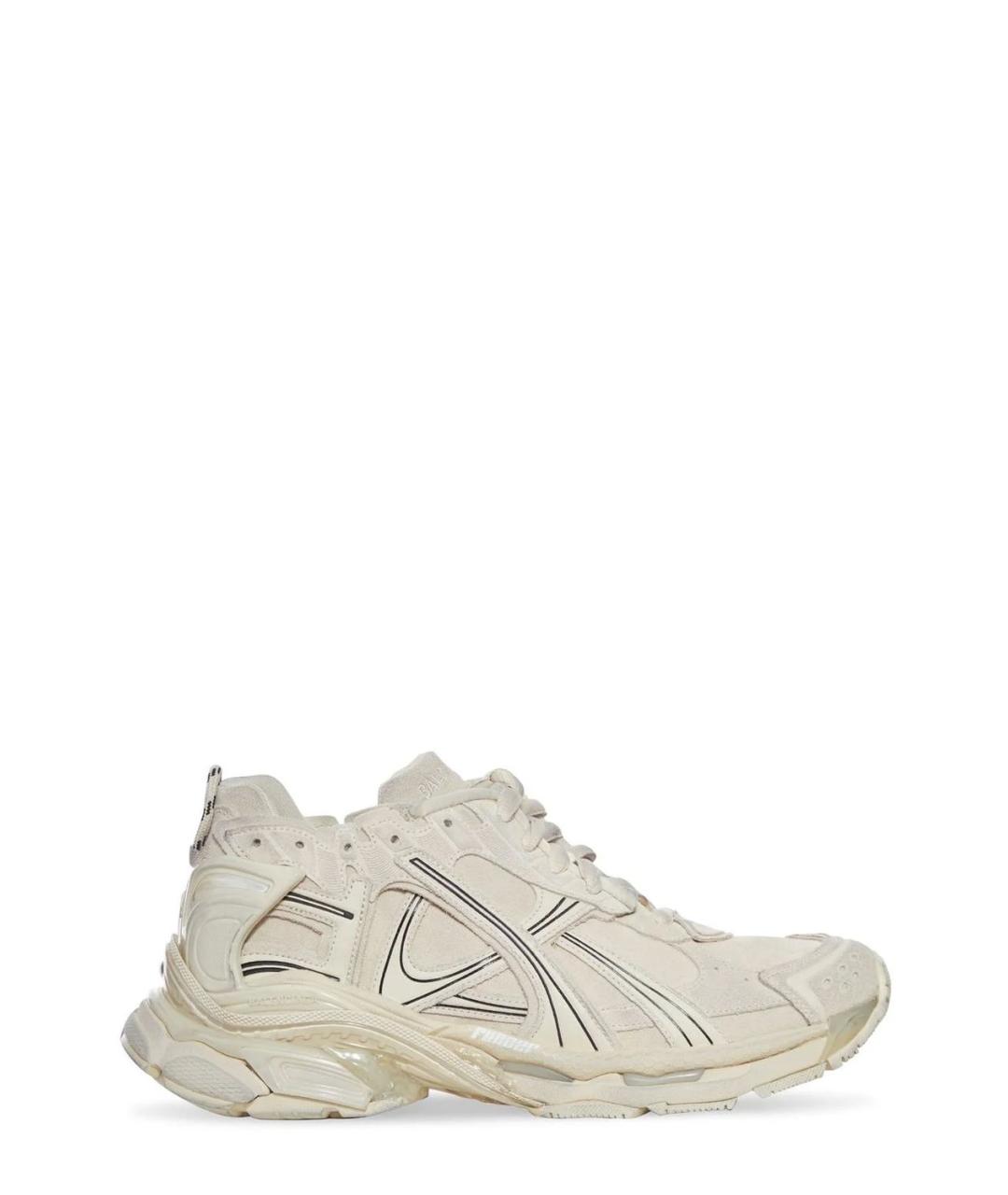 BALENCIAGA Бежевые текстильные низкие кроссовки / кеды, фото 1