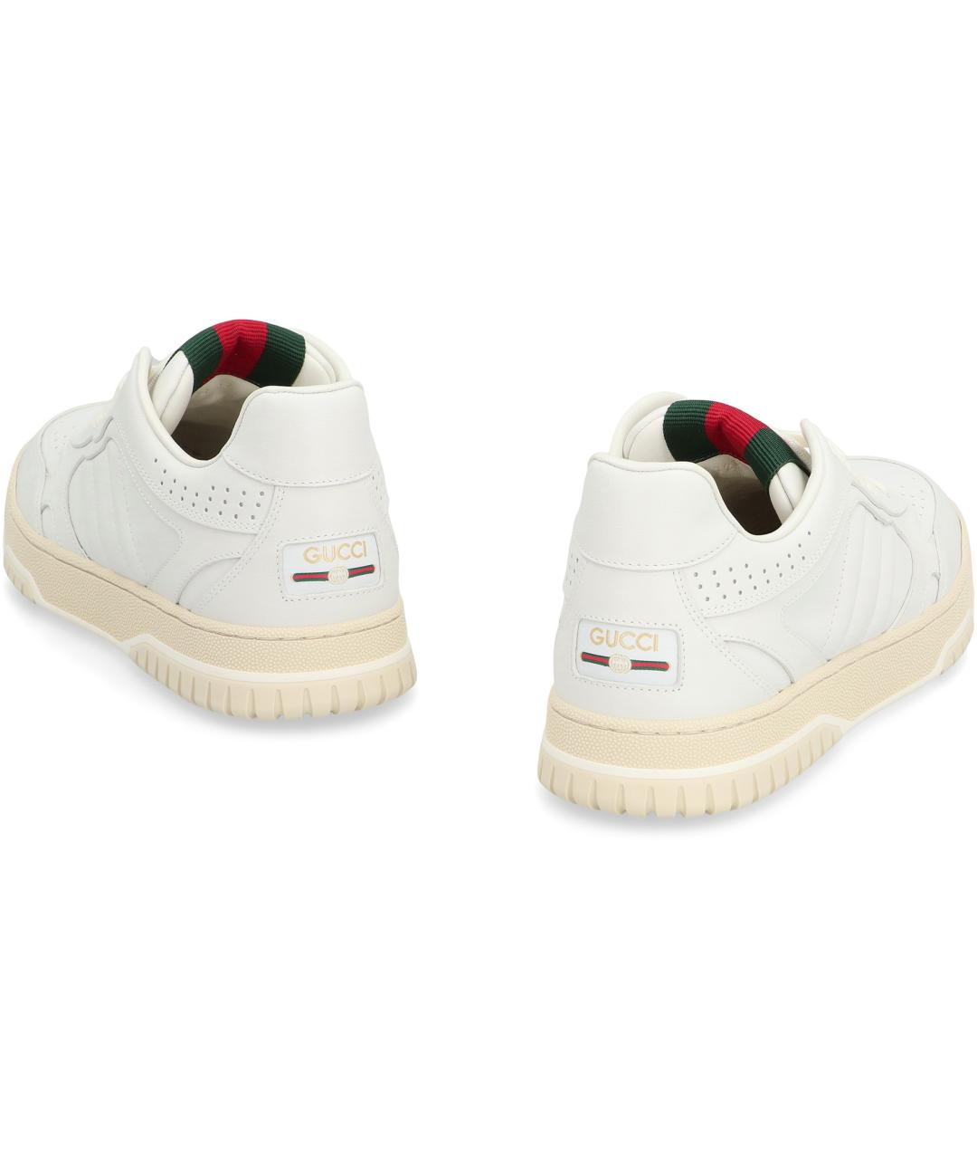 GUCCI Белые кожаные кроссовки, фото 3