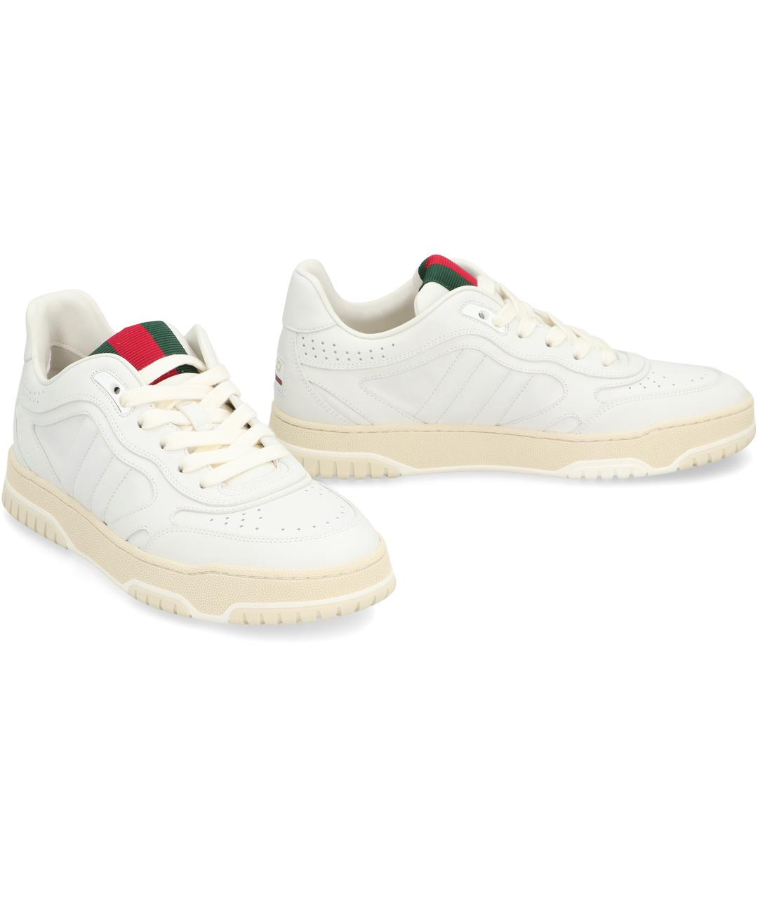 GUCCI Белые кожаные кроссовки, фото 2