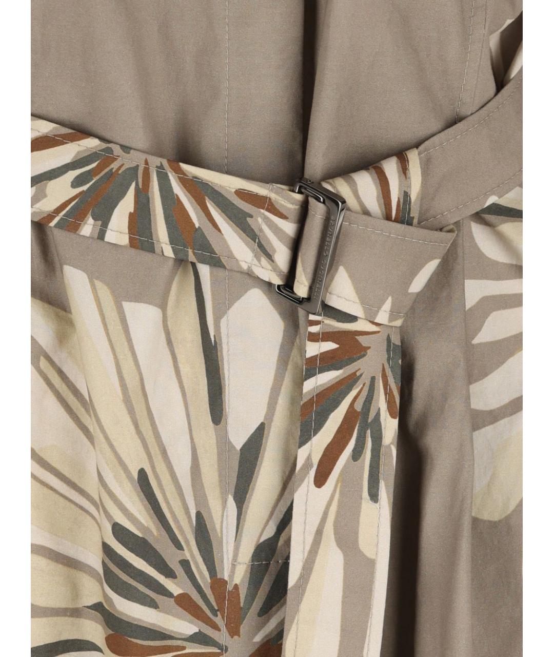 BRUNELLO CUCINELLI Бежевое хлопковое повседневное платье, фото 3