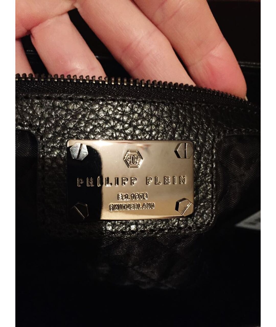 PHILIPP PLEIN Черная кожаная сумка тоут, фото 4