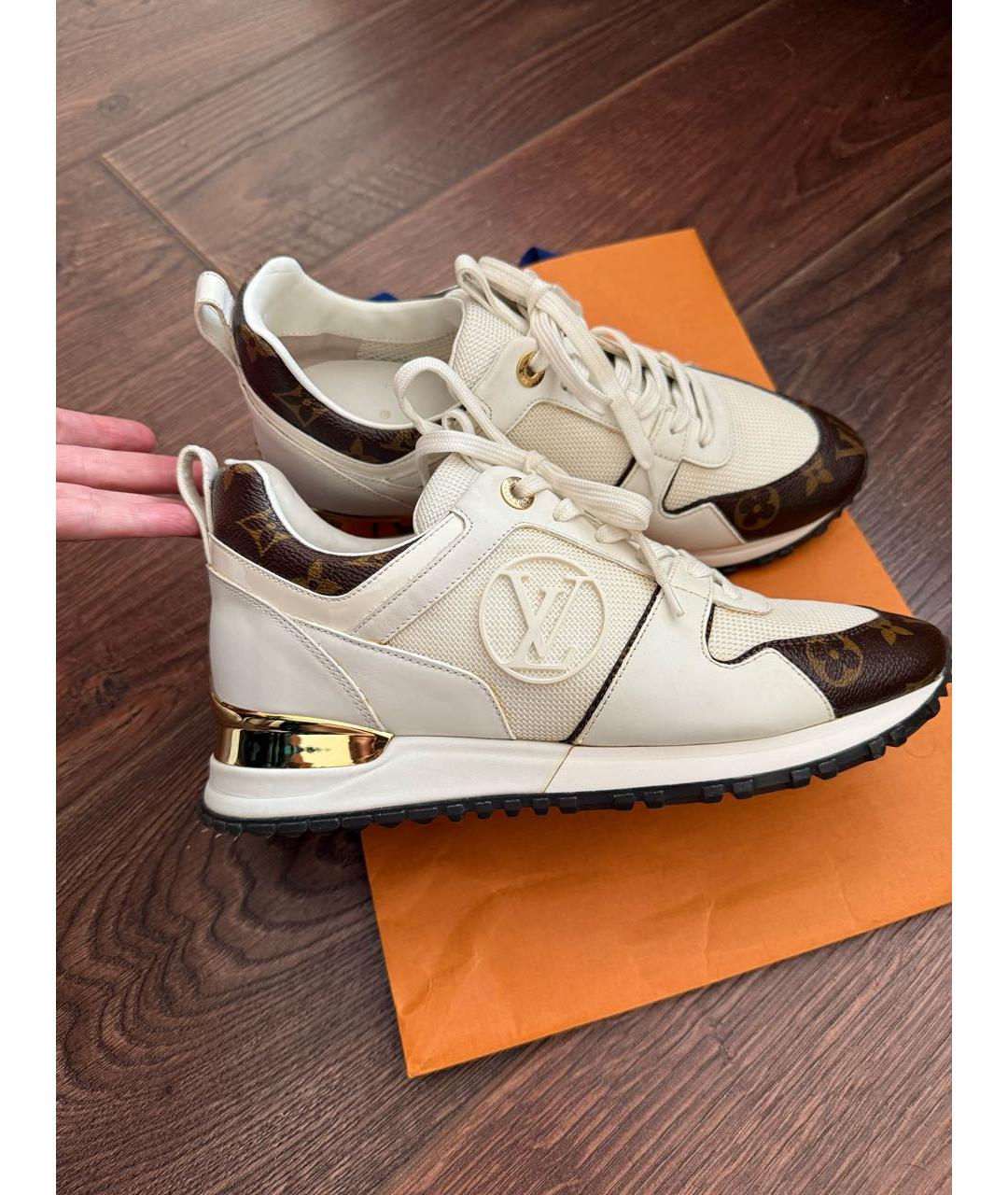 LOUIS VUITTON Белые кожаные кроссовки, фото 7