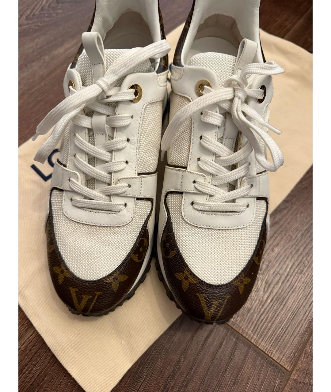 LOUIS VUITTON Белые кожаные кроссовки, фото 4