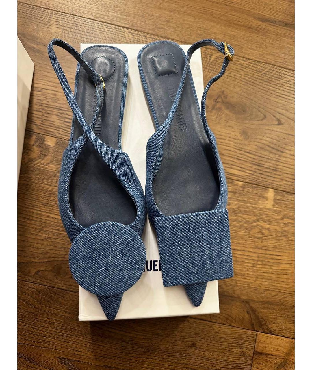 JACQUEMUS Синие текстильные босоножки, фото 3