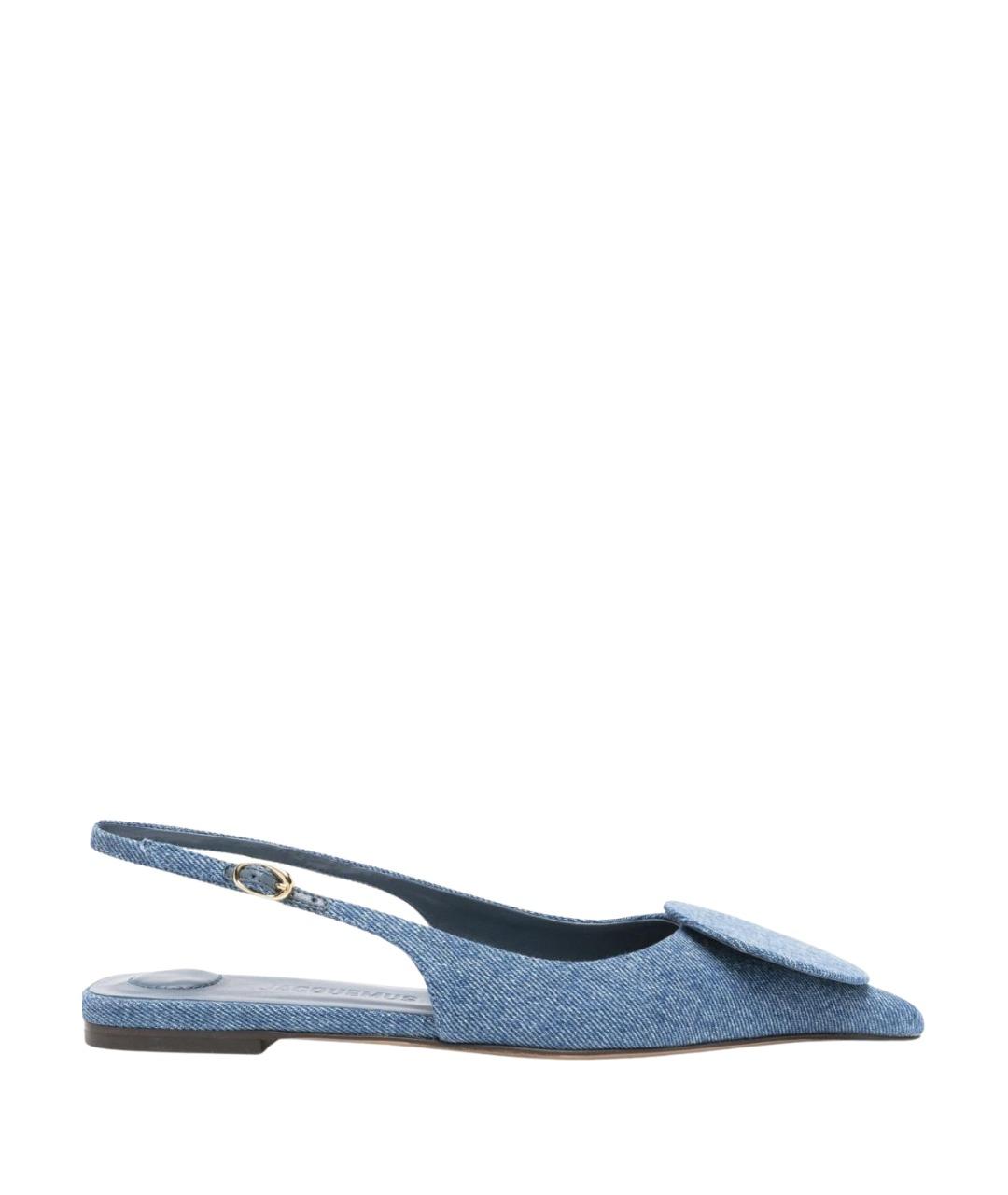 JACQUEMUS Синие текстильные босоножки, фото 1