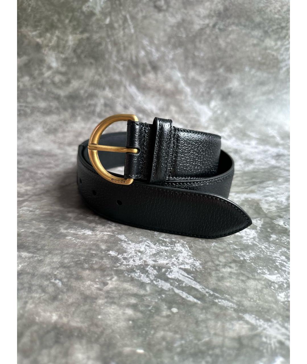 GUCCI Черный кожаный ремень, фото 3