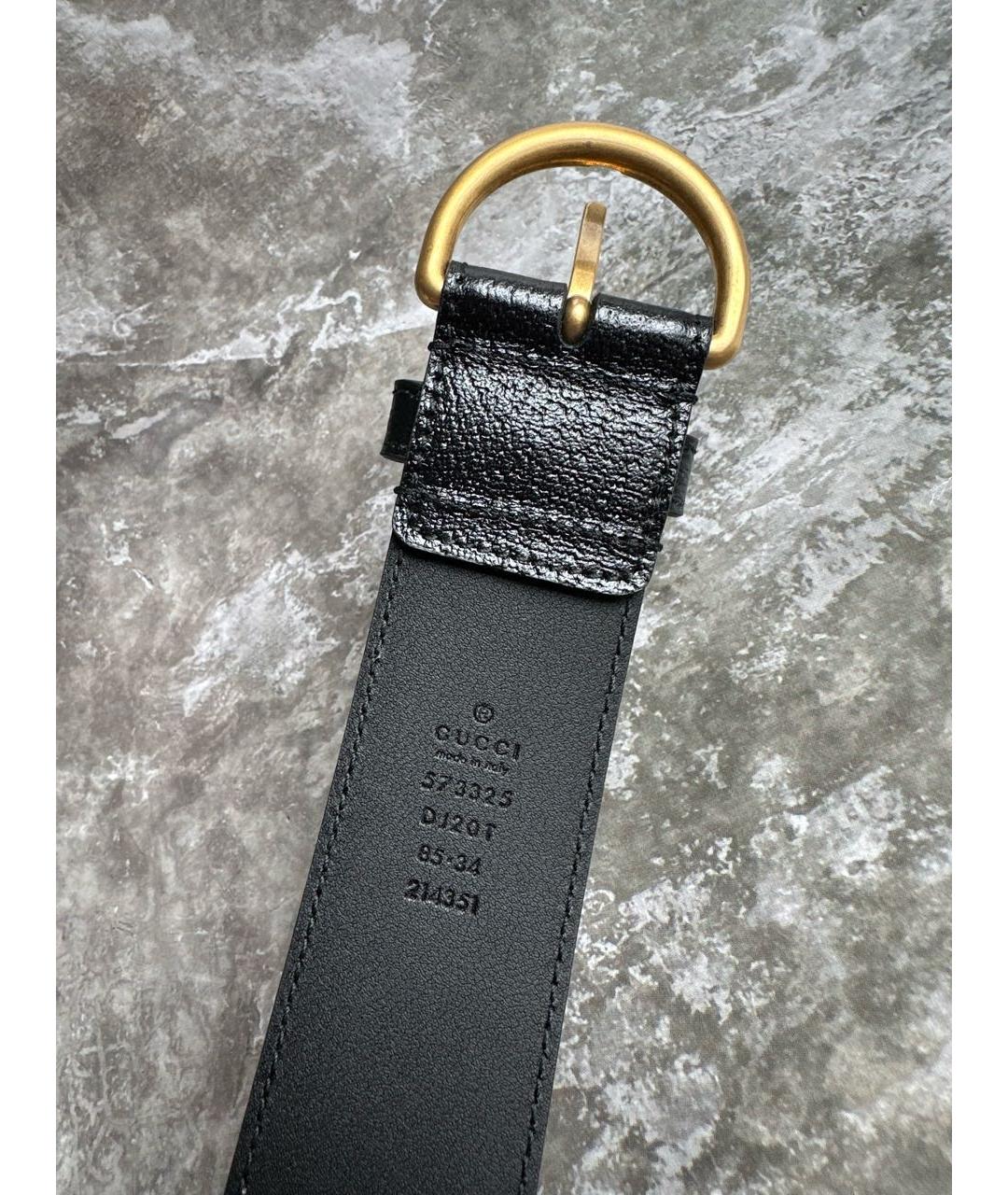 GUCCI Черный кожаный ремень, фото 5