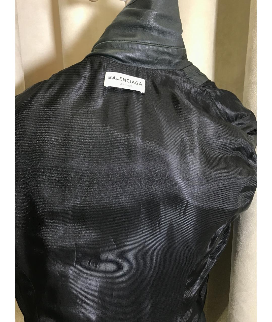 BALENCIAGA Зеленая кожаная куртка, фото 3