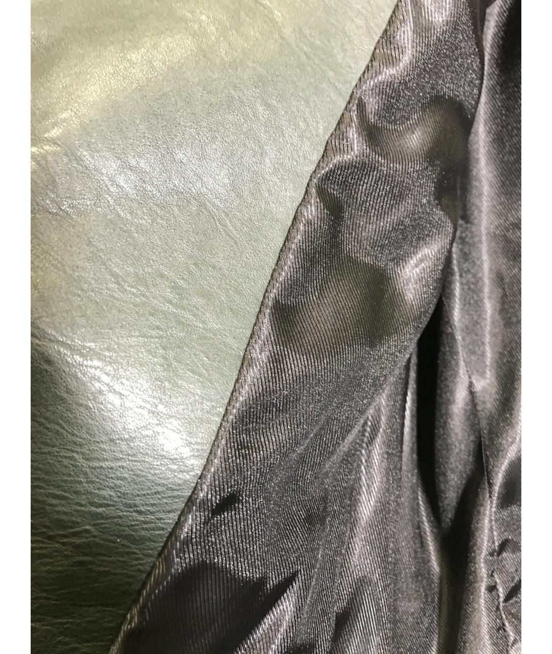 BALENCIAGA Зеленая кожаная куртка, фото 6