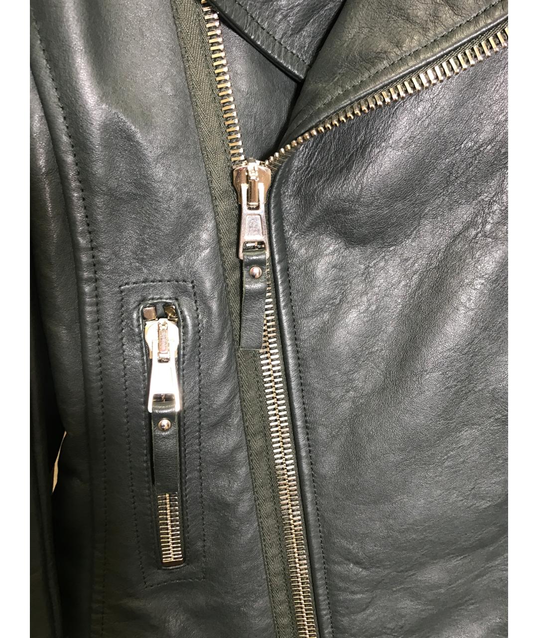 BALENCIAGA Зеленая кожаная куртка, фото 4