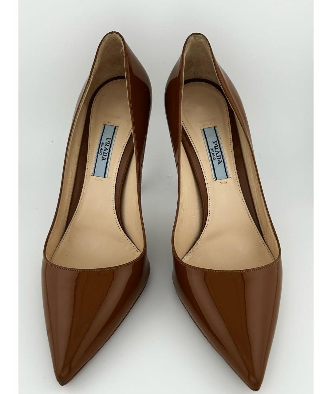 PRADA Коричневые туфли из лакированной кожи, фото 2
