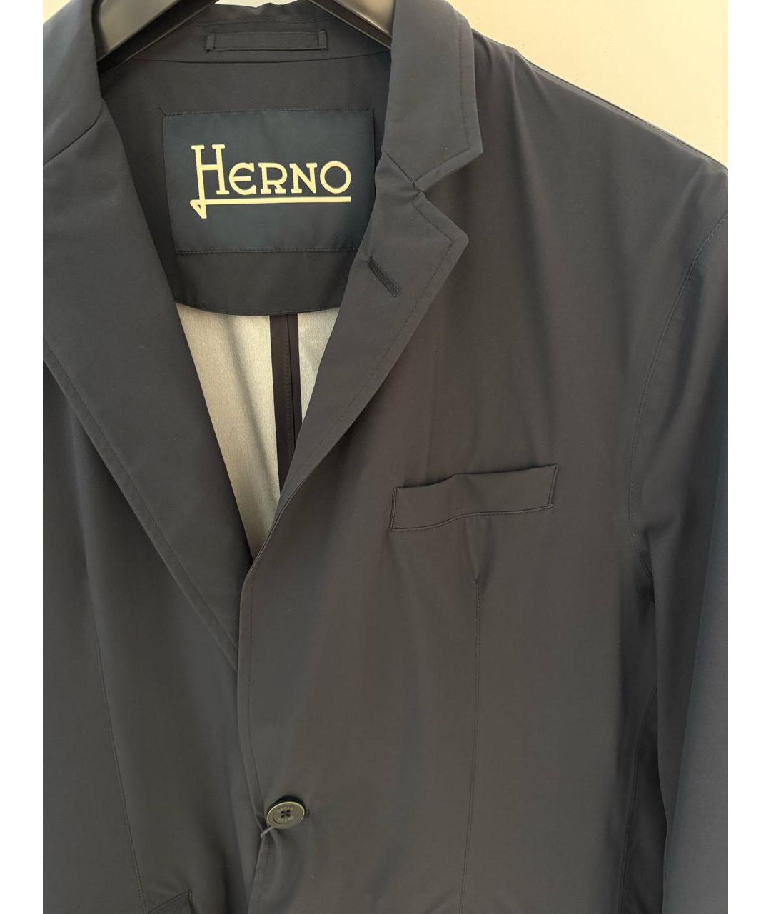HERNO Темно-синяя полиамидовая куртка, фото 3