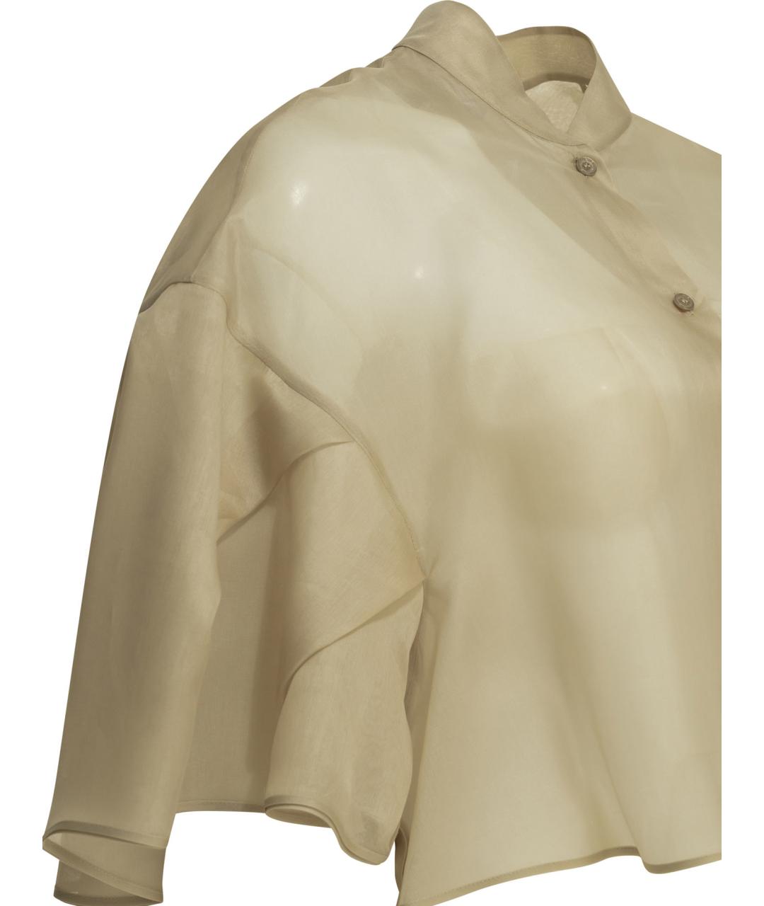 MAX MARA Бежевая шелковая рубашка, фото 4