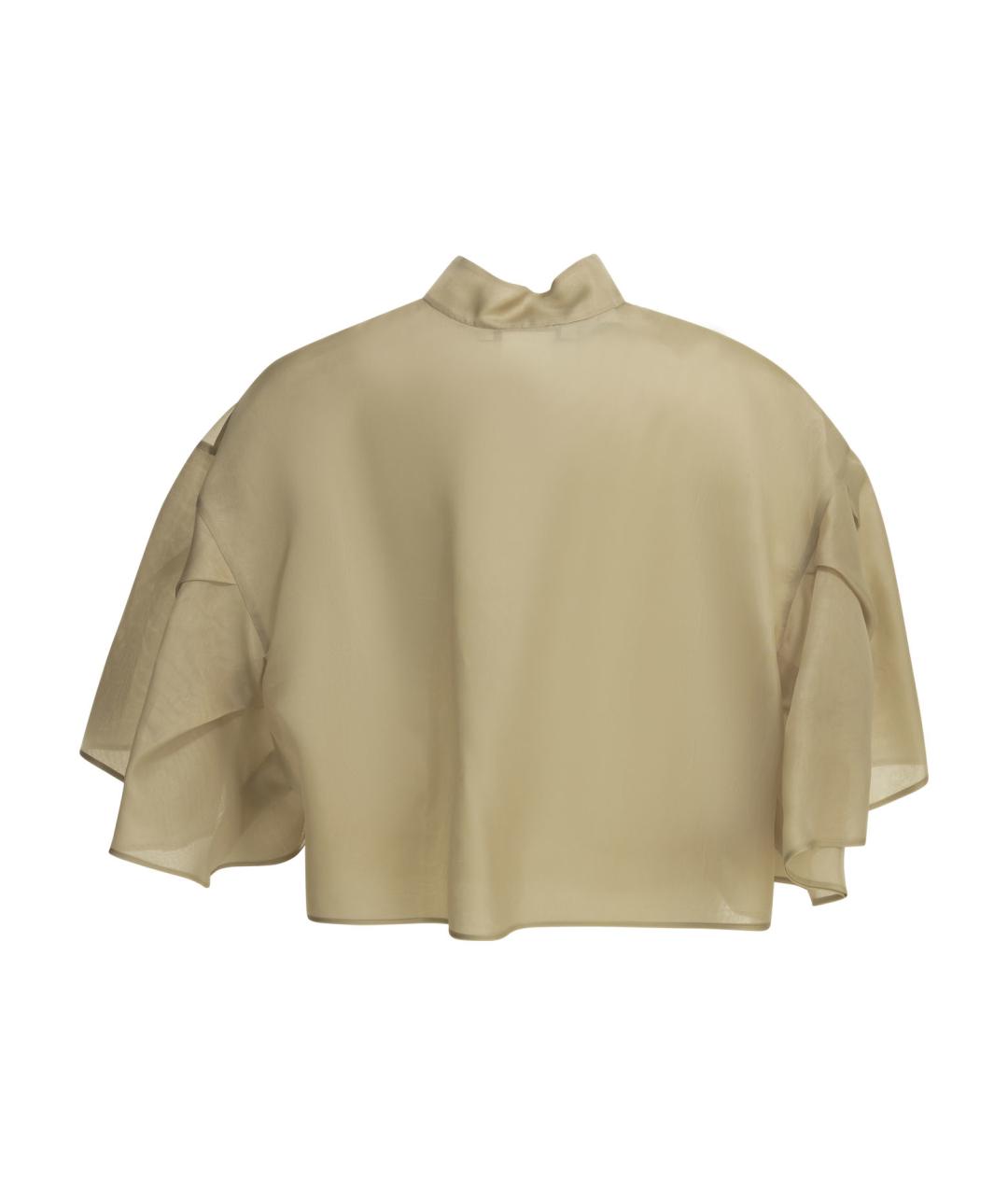 MAX MARA Бежевая шелковая рубашка, фото 2