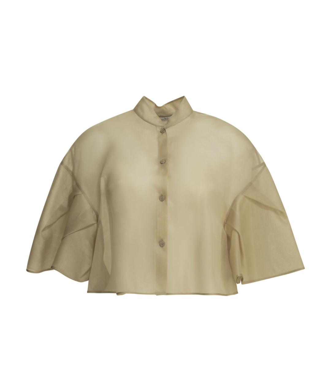 MAX MARA Бежевая шелковая рубашка, фото 1